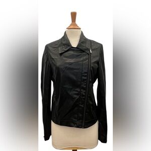 Women’s Tart Collection Size L Vegan Black Faux Leather Jacket.
